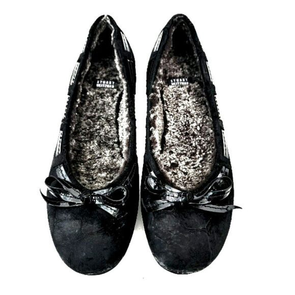 STUART WEITZMAN Fleece Lined Leather Ballet Flats Sz 6 / Classic Cozy Designer - Picture 4 of 10
